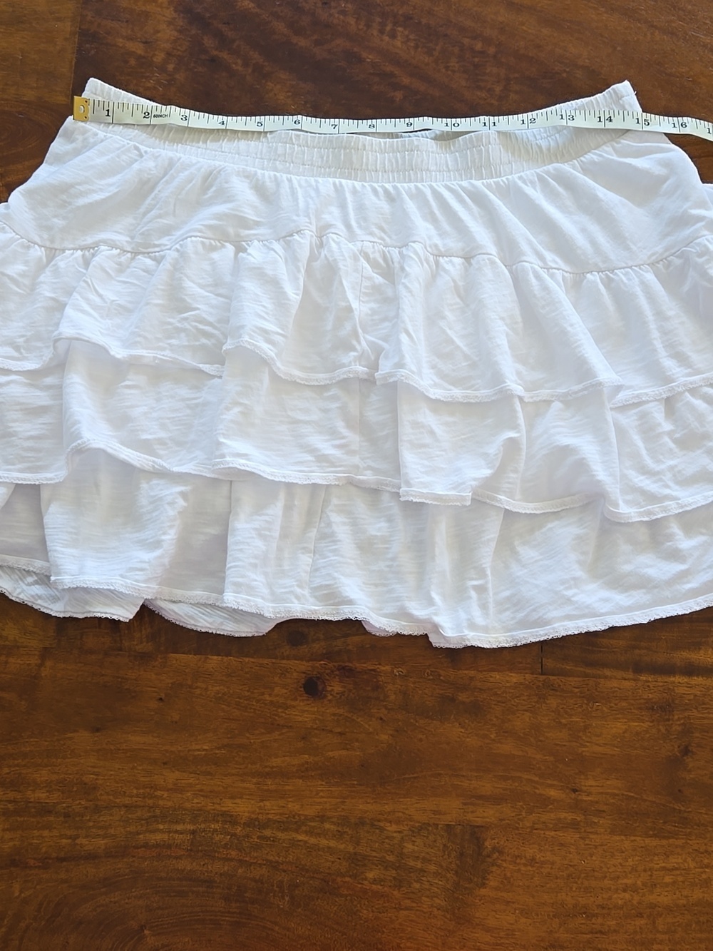 American Eagle White Ruffled Tiered Mini Skirt - Picture 4 of 8